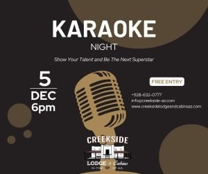 Karaoke with Tommy Stone in the Game Room.