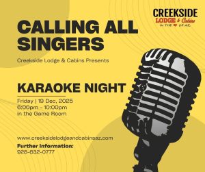Karaoke Night at Creekside with Tommy Stone as your host. 